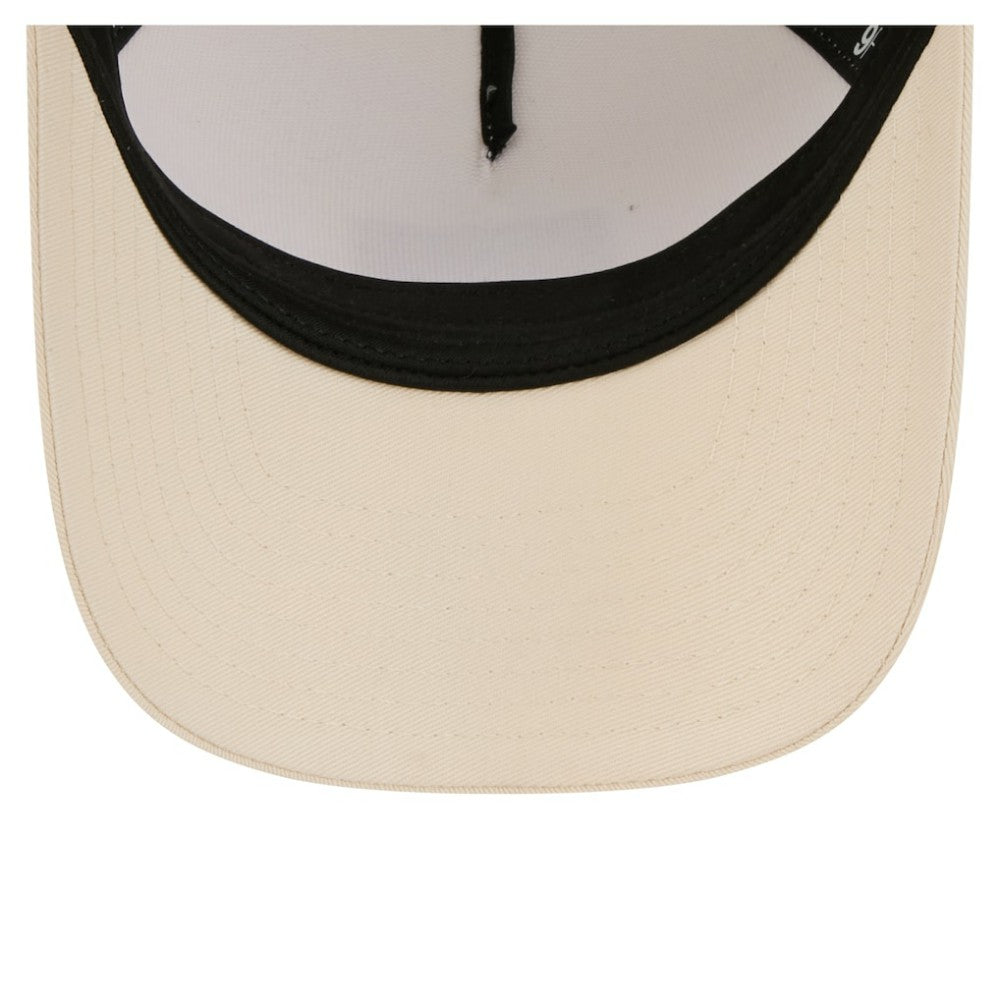 New York Yankees New Era Women's Tonal Patch 9FORTY M-Crown A-Frame Trucker Adjustable Hat - Light Beige Hats