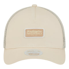 Washington Nationals New Era Women's Tonal Patch 9FORTY M-Crown A-Frame Trucker Adjustable Hat - Light Beige Hats