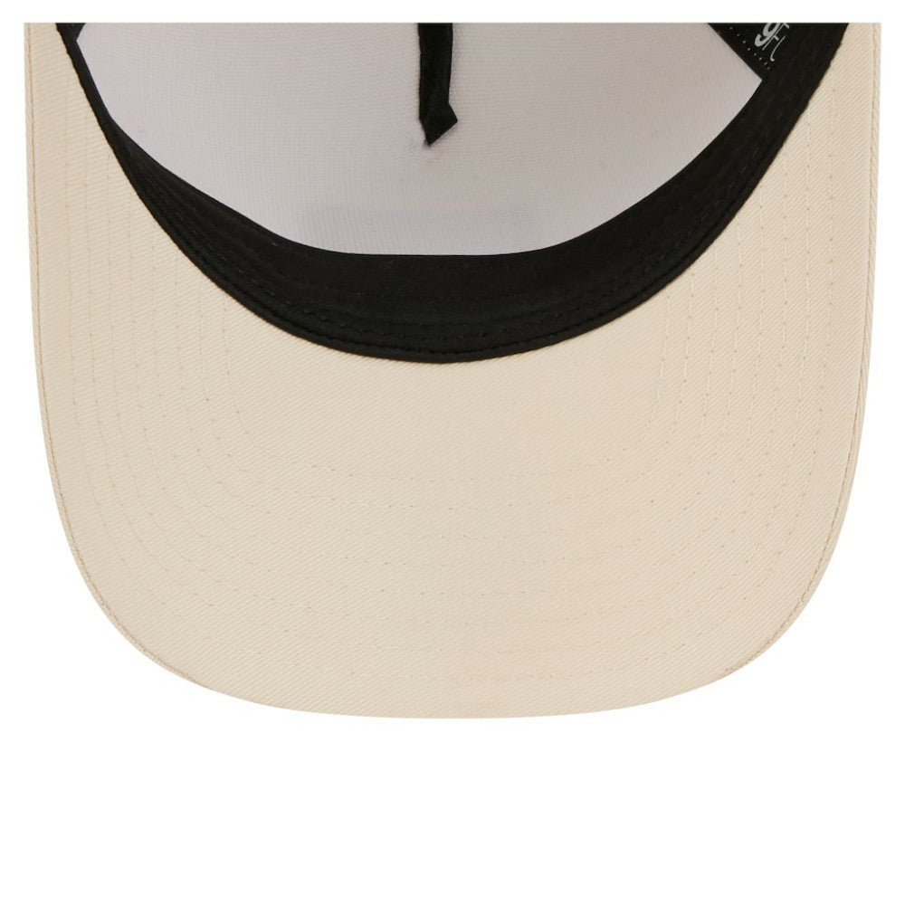 Washington Nationals New Era Women's Tonal Patch 9FORTY M-Crown A-Frame Trucker Adjustable Hat - Light Beige Hats