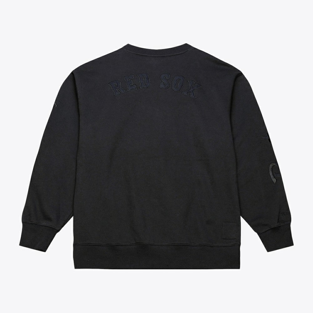 Boston Red Sox Mitchell & Ness Phantom Fleece Crewneck Sweatshirt - Black Sweatshirts