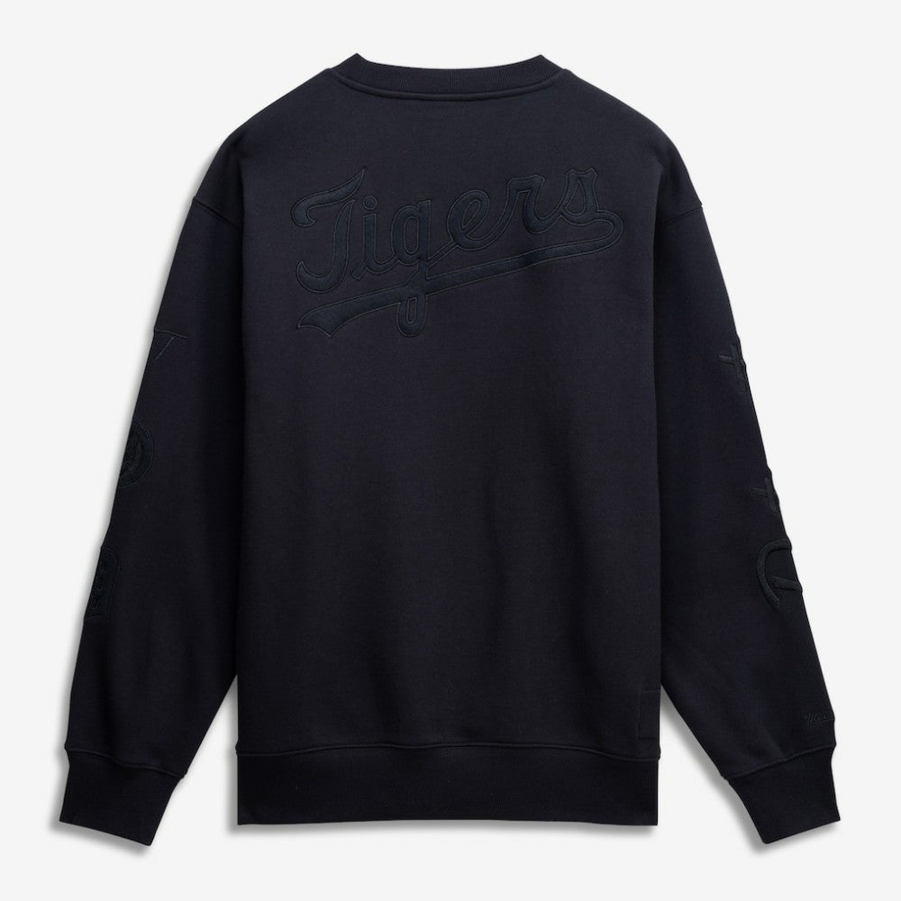 Detroit Tigers Mitchell & Ness Phantom Fleece Crewneck Sweatshirt - Black Sweatshirts
