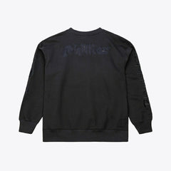 Philadelphia Phillies Mitchell & Ness Phantom Fleece Crewneck Sweatshirt - Black Sweatshirts