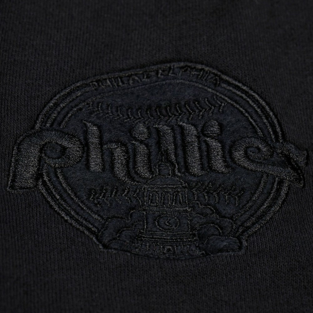 Philadelphia Phillies Mitchell & Ness Phantom Fleece Crewneck Sweatshirt - Black Sweatshirts