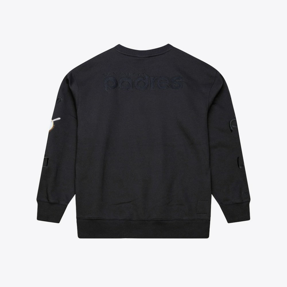 San Diego Padres Mitchell & Ness Phantom Fleece Crewneck Sweatshirt - Black Sweatshirts