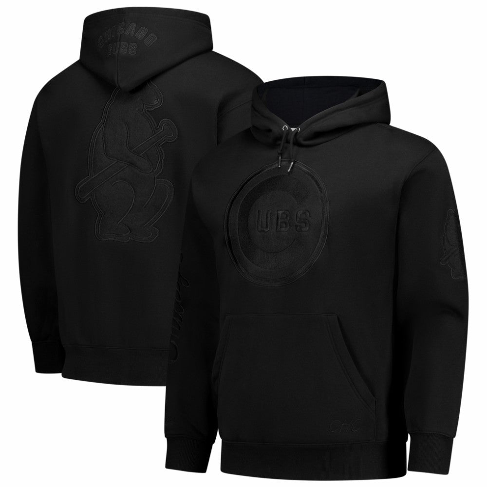 Chicago Cubs Mitchell & Ness Phantom Fleece Hoodie - Black Hoodies