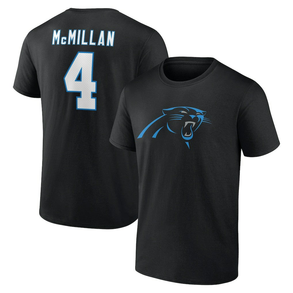 Tetairoa McMillan Carolina Panthers Icon Name & Number T-Shirt Black