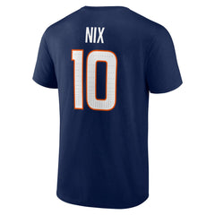 Bo Nix Denver Broncos Icon Name & Number T-Shirt Navy