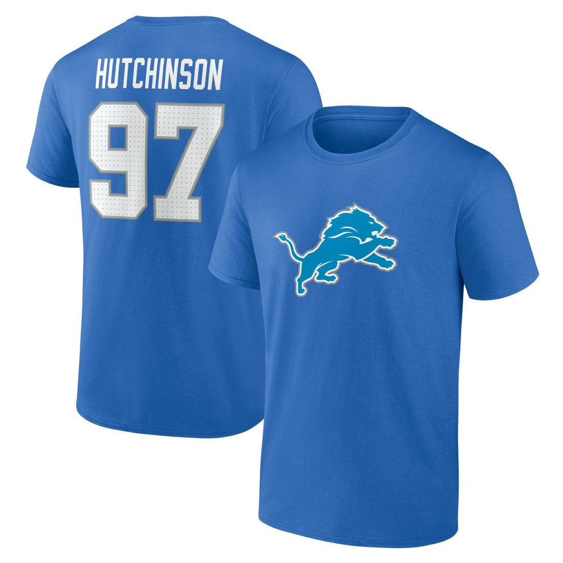 Aidan Hutchinson Detroit Lions Icon Name & Number T-Shirt Blue