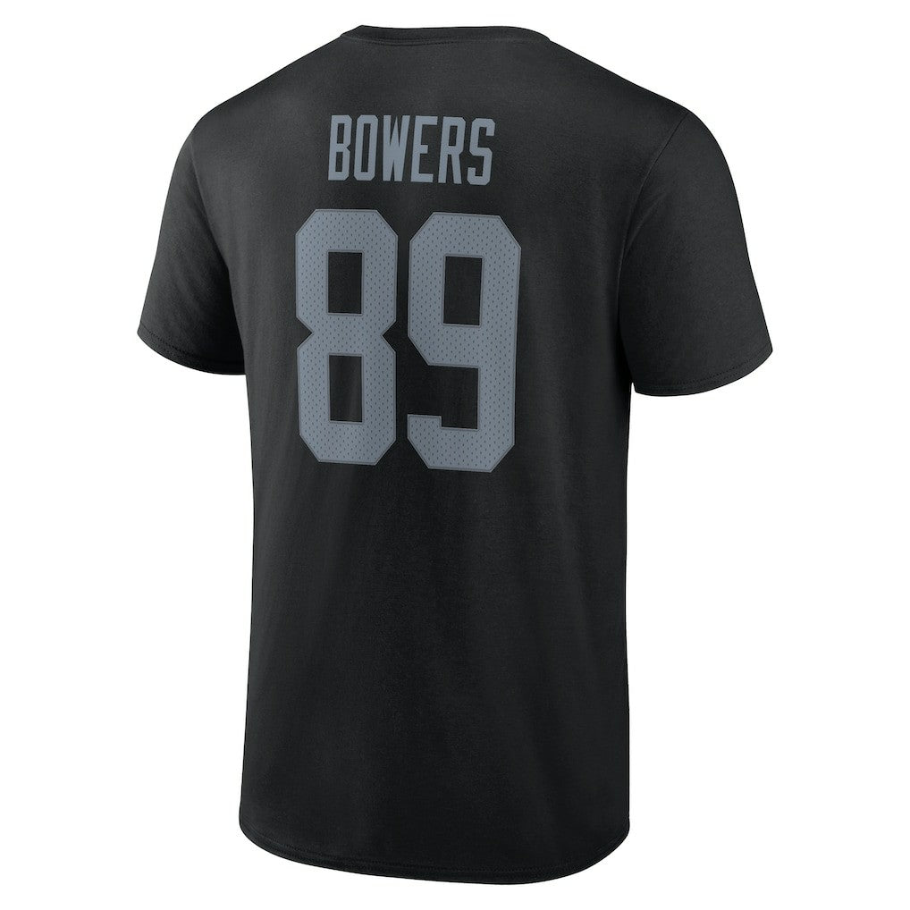 Brock Bowers Las Vegas Raiders Icon Name & Number T-Shirt Black
