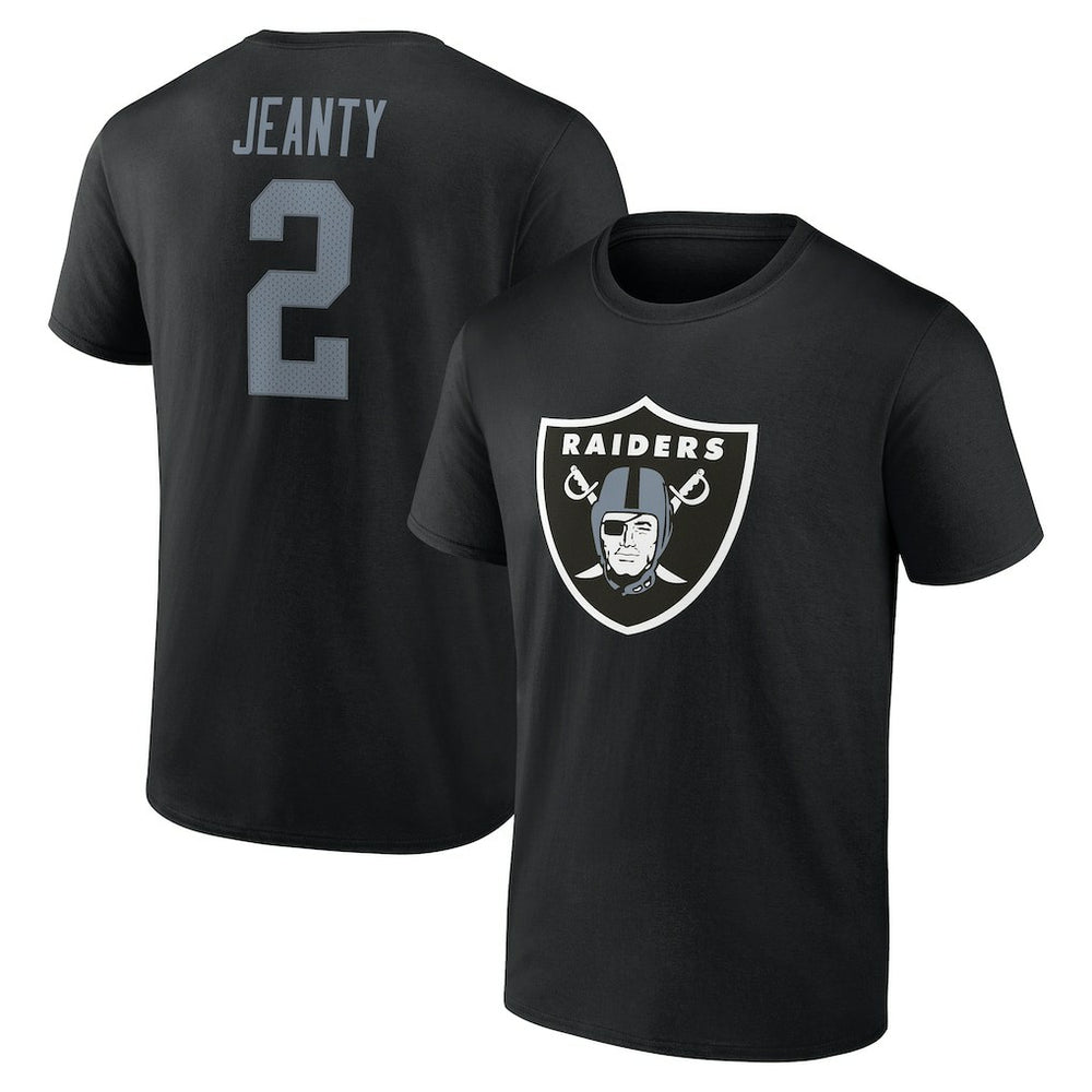 Ashton Jeanty Las Vegas Raiders Icon Name & Number T-Shirt Black