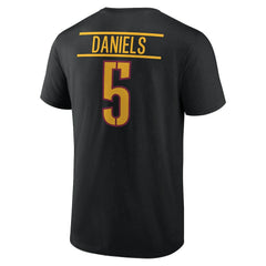 Jayden Daniels Washington Commanders Icon Name & Number T-Shirt Black