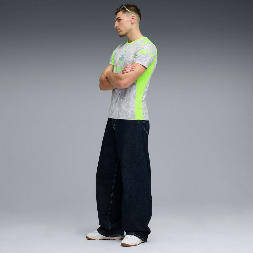 Manchester City 2025/26 Third Replica Jersey Gray/Neon Green