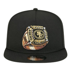 San Francisco 49ers New Era Super Bowl Ring 9FIFTY A-Frame Adjustable Hat Black