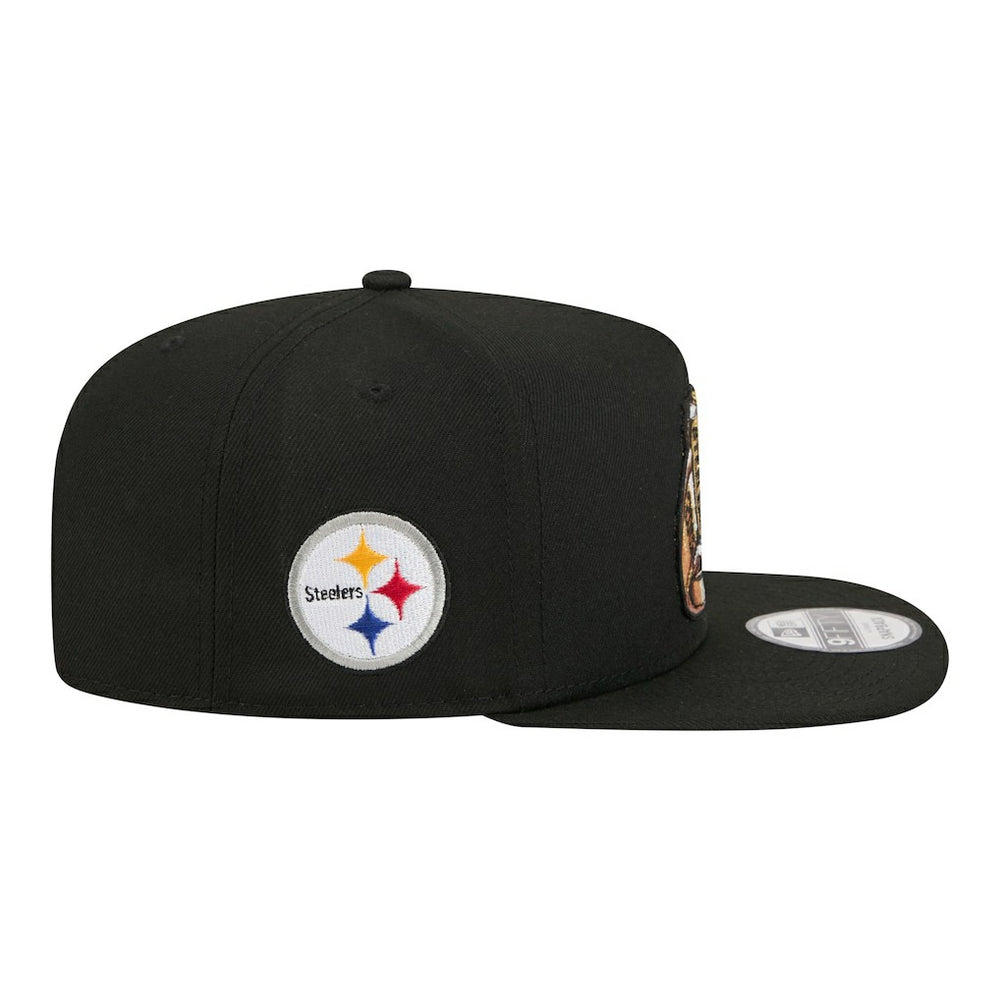 Pittsburgh Steelers New Era Super Bowl Ring 9FIFTY A-Frame Adjustable Hat Black