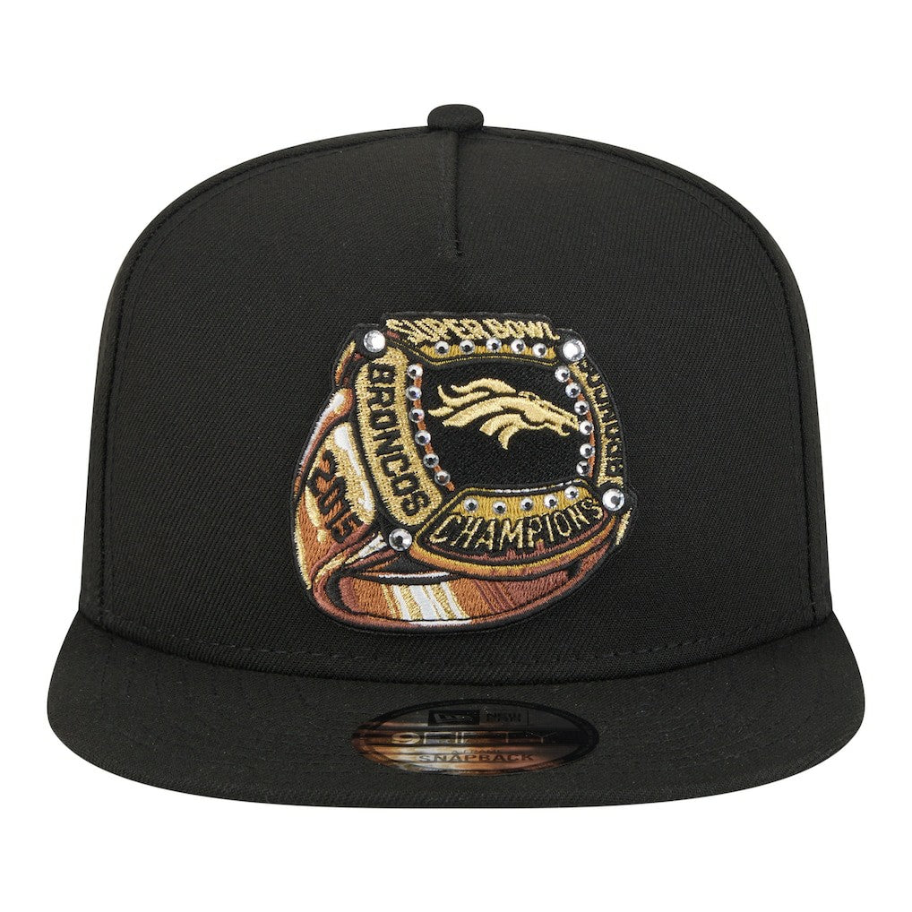 Denver Broncos New Era Super Bowl Ring 9FIFTY A-Frame Adjustable Hat Black