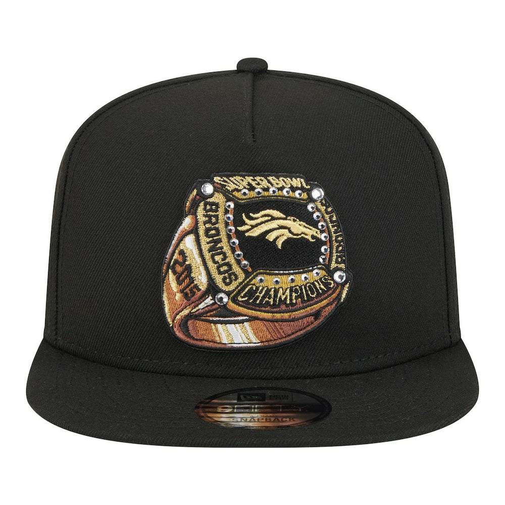 Denver Broncos New Era Super Bowl Ring 9FIFTY A-Frame Adjustable Hat Black