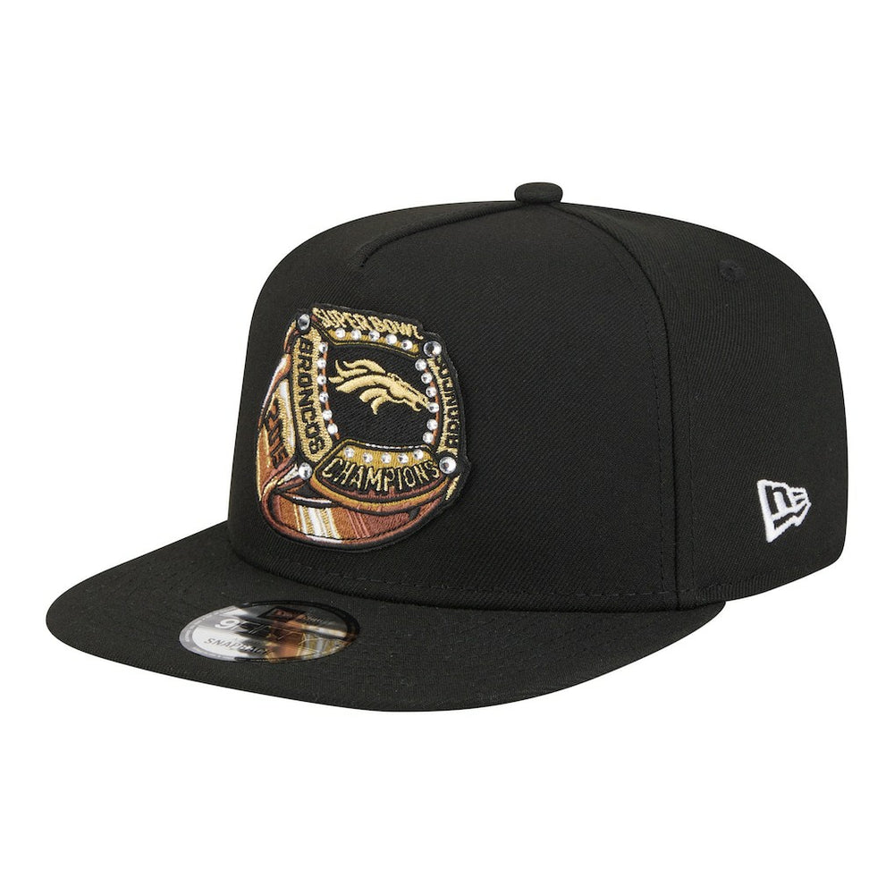 Denver Broncos New Era Super Bowl Ring 9FIFTY A-Frame Adjustable Hat Black