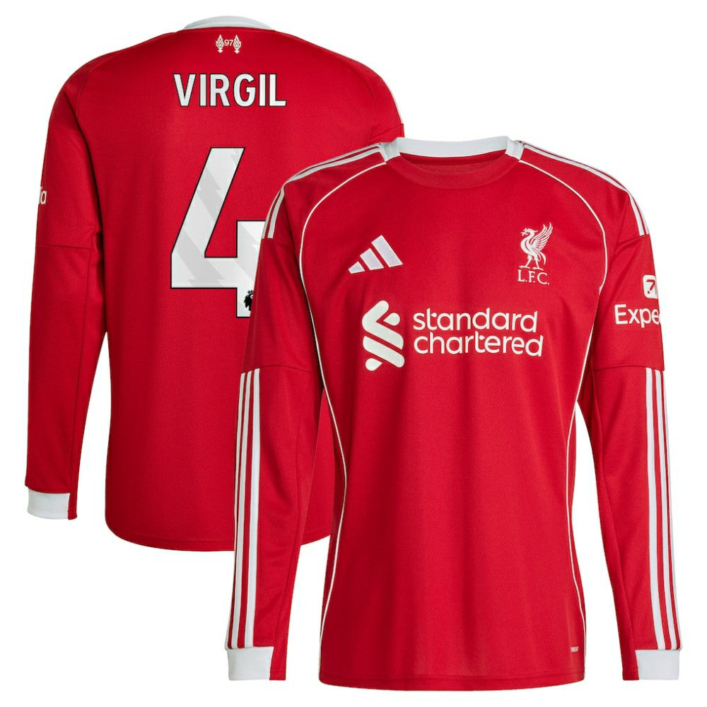 Virgil van Dijk Liverpool 2025/26 Home Replica Long Sleeve Jersey Red shop
