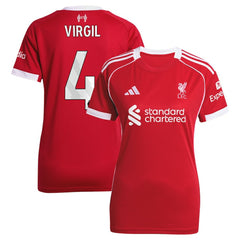 Virgil van Dijk Liverpool Women's 2025/26 Home Replica Jersey Red