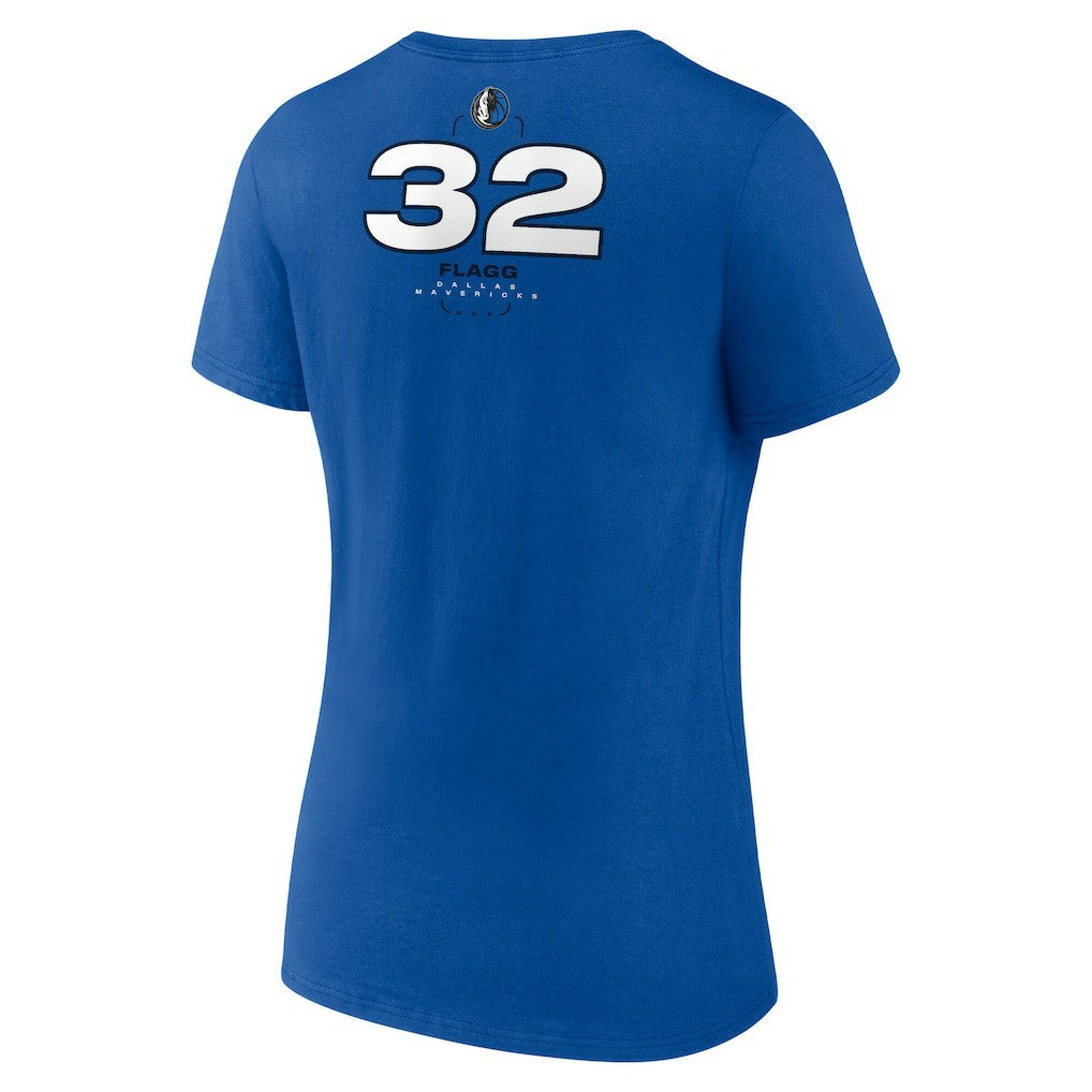 Cooper Flagg Dallas Mavericks Women's Name & Number V-Neck T-Shirt Blue