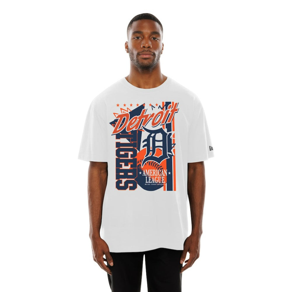 Detroit Tigers New Era Big Graphic Domestic T-Shirt - White T-shirts