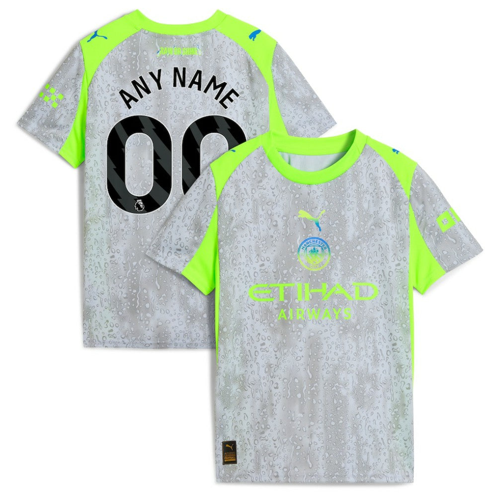 Manchester City Youth 2025/26 Third Replica Custom Jersey Green/Neon Green