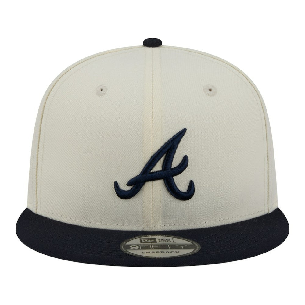 Atlanta Braves New Era Localized 9FIFTY Snapback Hat - Cream/Navy Hats