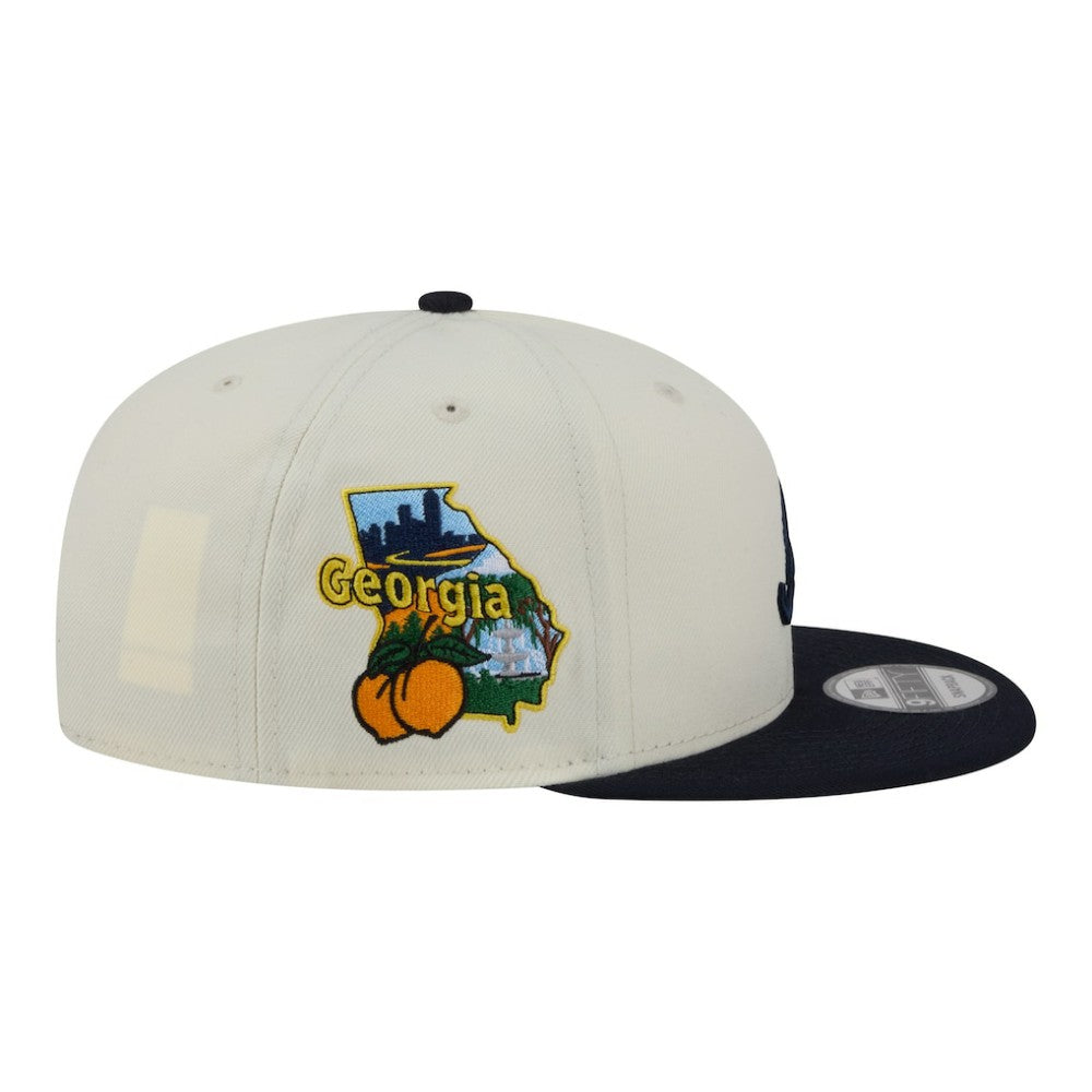 Atlanta Braves New Era Localized 9FIFTY Snapback Hat - Cream/Navy Hats