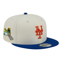 New York Mets New Era Localized 9FIFTY Snapback Hat - Cream/Royal Hats