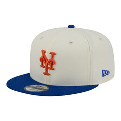 New York Mets New Era Localized 9FIFTY Snapback Hat - Cream/Royal Hats