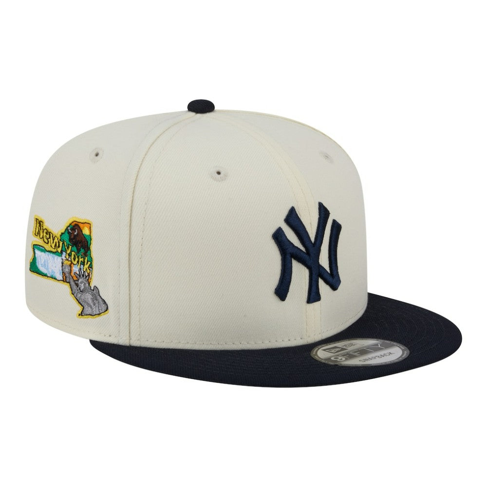 New York Yankees New Era Localized 9FIFTY Snapback Hat - Cream/Navy Hats