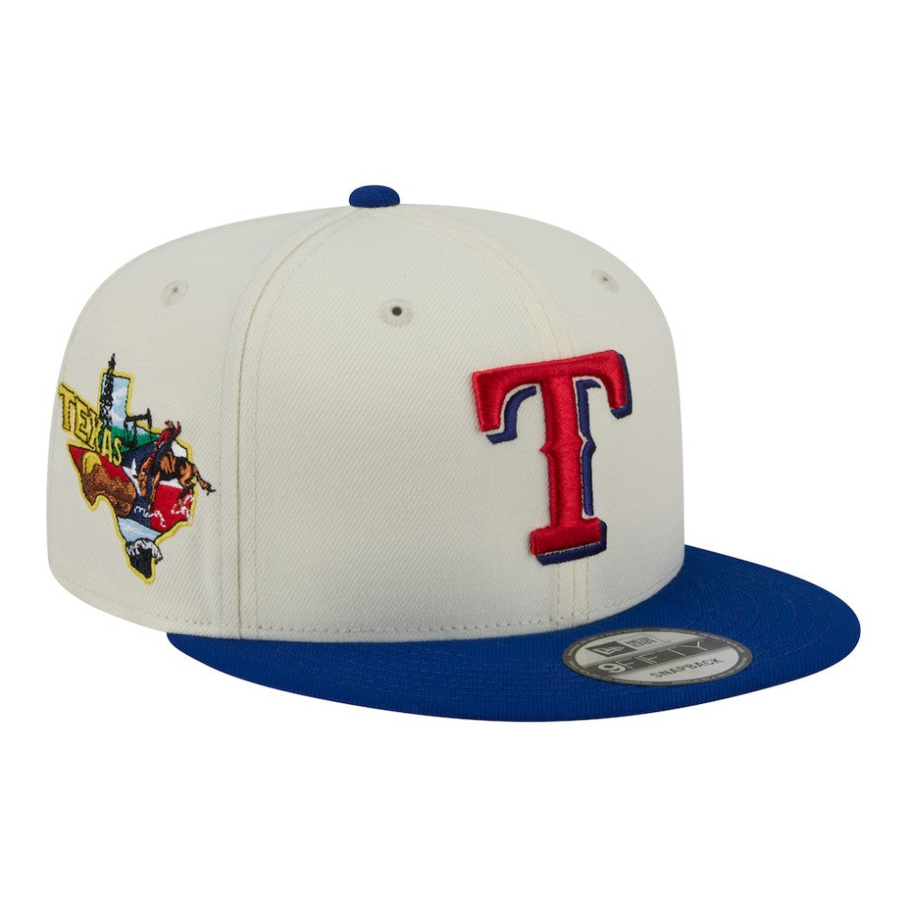 Texas Rangers New Era Localized 9FIFTY Snapback Hat - Cream/Royal Hats
