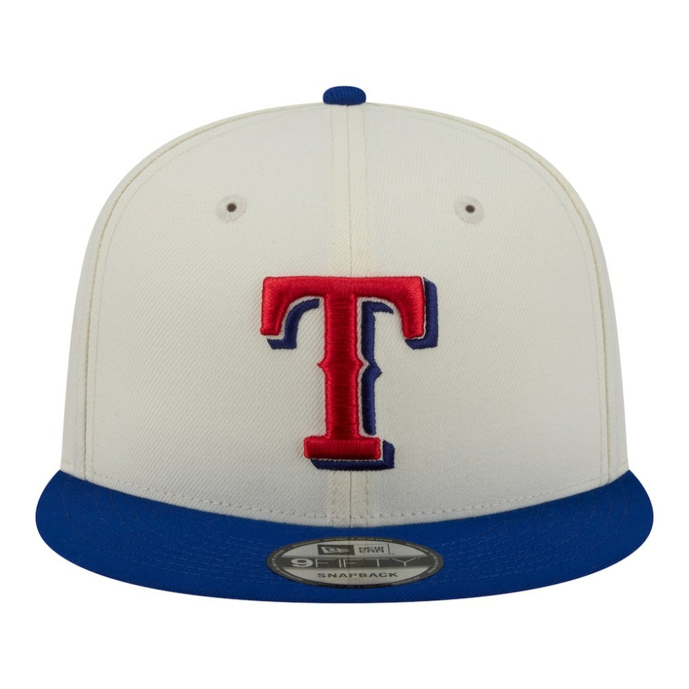 Texas Rangers New Era Localized 9FIFTY Snapback Hat - Cream/Royal Hats