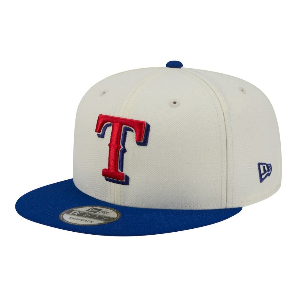Texas Rangers New Era Localized 9FIFTY Snapback Hat - Cream/Royal Hats