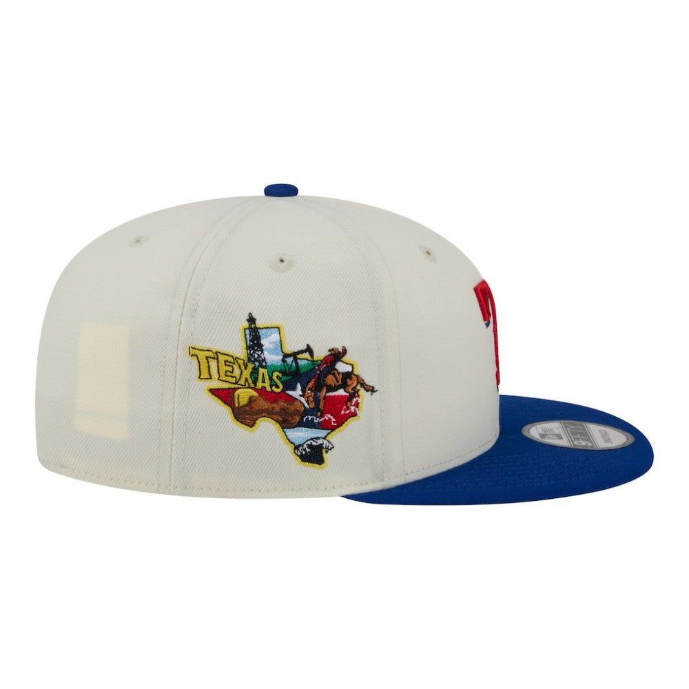 Texas Rangers New Era Localized 9FIFTY Snapback Hat - Cream/Royal Hats
