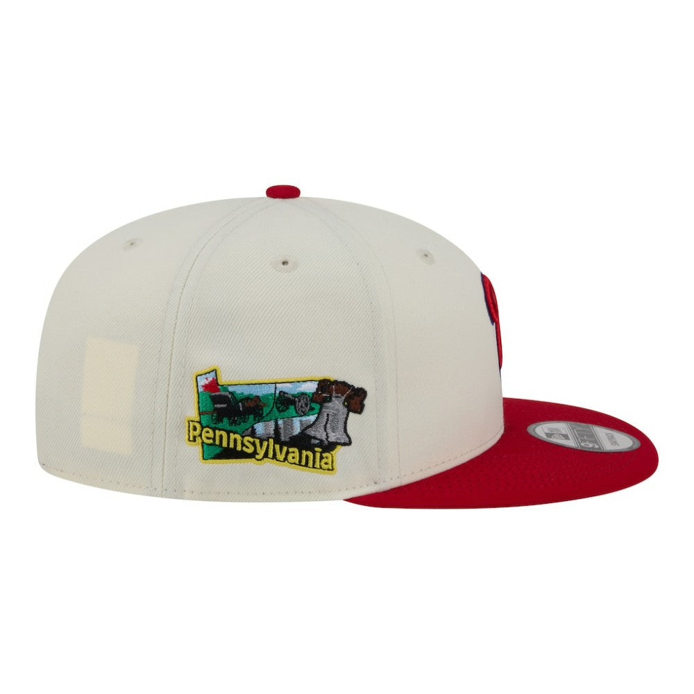Philadelphia Phillies New Era Localized 9FIFTY Snapback Hat - Cream/Red Hats