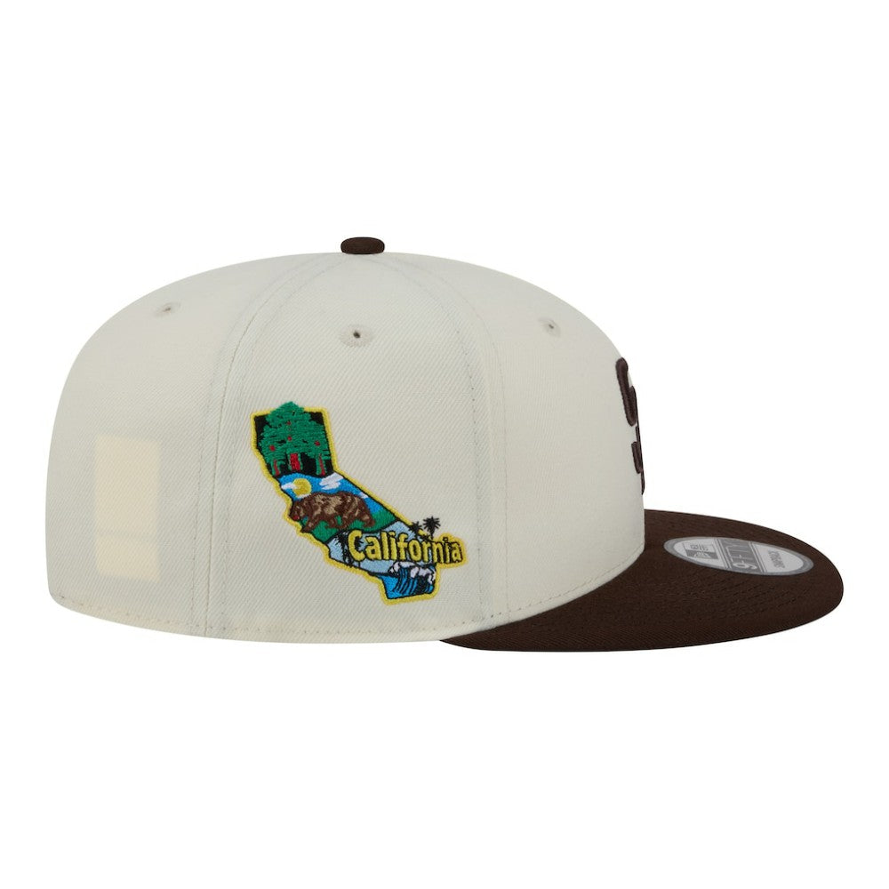 San Diego Padres New Era Localized 9FIFTY Snapback Hat - Cream/Brown Hats