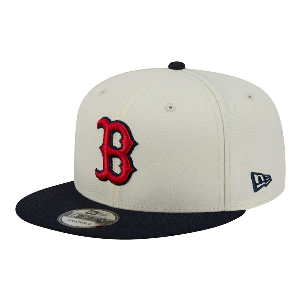 Boston Red Sox New Era Localized 9FIFTY Snapback Hat - Cream/Navy Hats