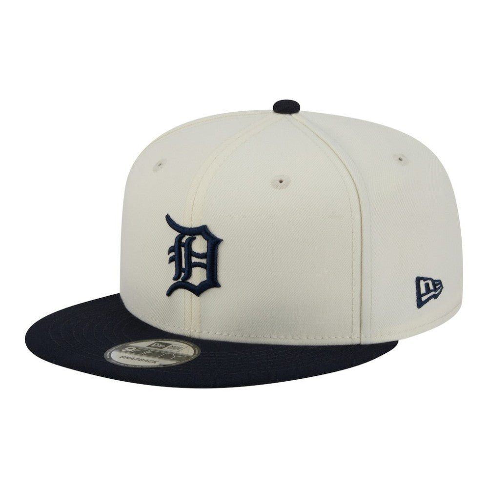 Detroit Tigers New Era Localized 9FIFTY Snapback Hat - Cream/Navy Hats