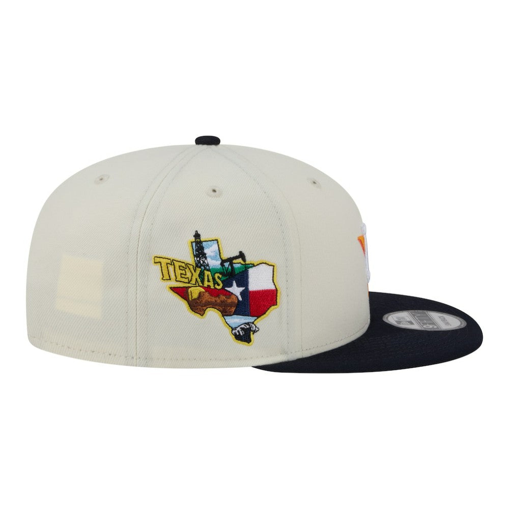 Houston Astros New Era Localized 9FIFTY Snapback Hat - Cream/Navy Hats