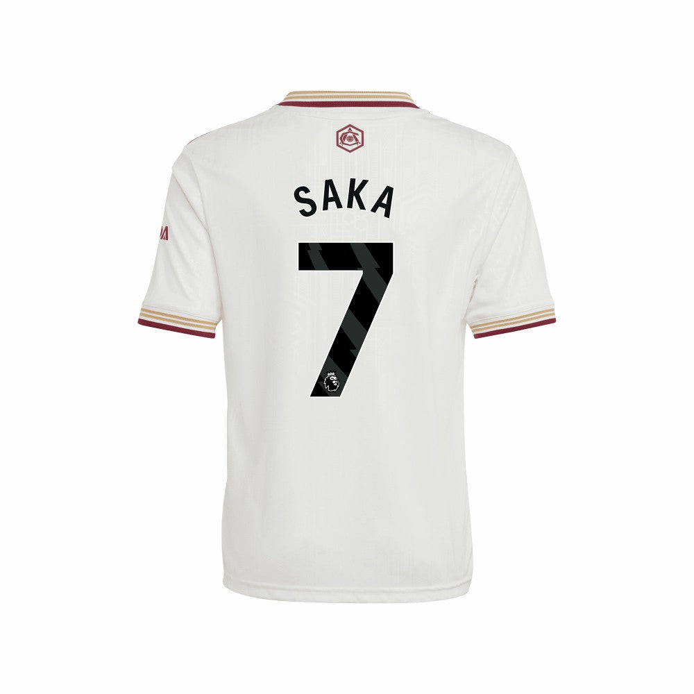 Bukayo Saka Arsenal Youth 2025/26 Third Replica Player Jersey White sale