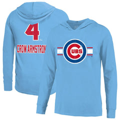 Pete Crow-Armstrong Chicago Cubs Majestic Threads Lightweight Name & Number Hoodie - Light Blue Hoodies