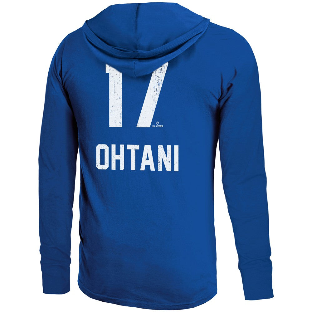 Shohei Ohtani Los Angeles Dodgers Majestic Threads Lightweight Name & Number Hoodie - Royal Hoodies