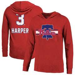 Bryce Harper Philadelphia Phillies Majestic Threads Lightweight Name & Number Hoodie - Red Hoodies