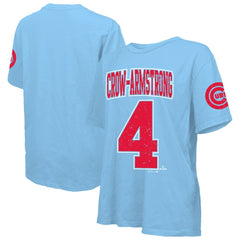 Pete Crow-Armstrong Chicago Cubs Majestic Threads Women's Oversized Name & Number T-Shirt - Light Blue T-shirts