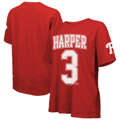 Bryce Harper Philadelphia Phillies Majestic Threads Women's Oversized Name & Number T-Shirt - Red T-shirts