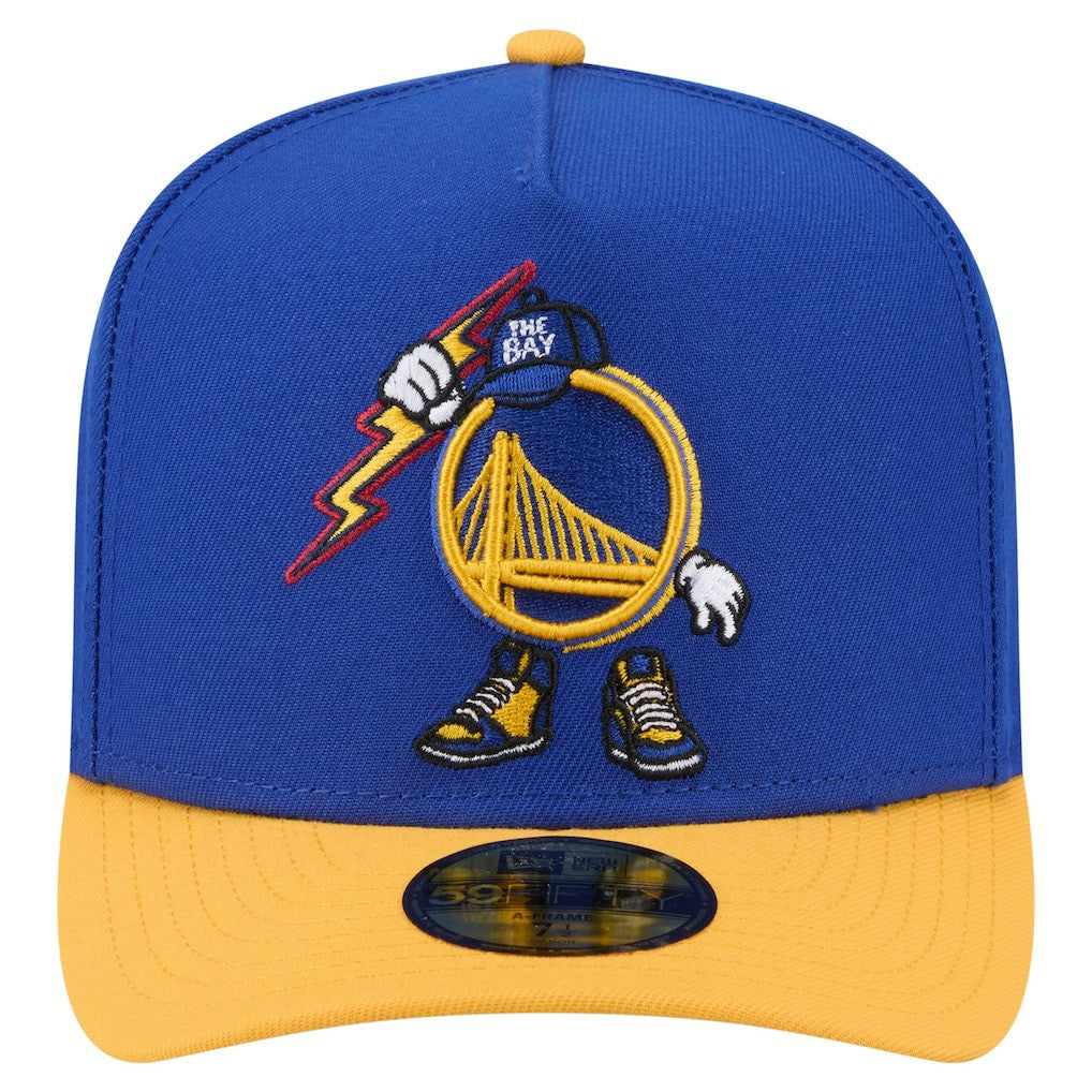 Golden State Warriors Injection Cartoon Logo A-Frame 59FIFTY Fitted Hat Royal