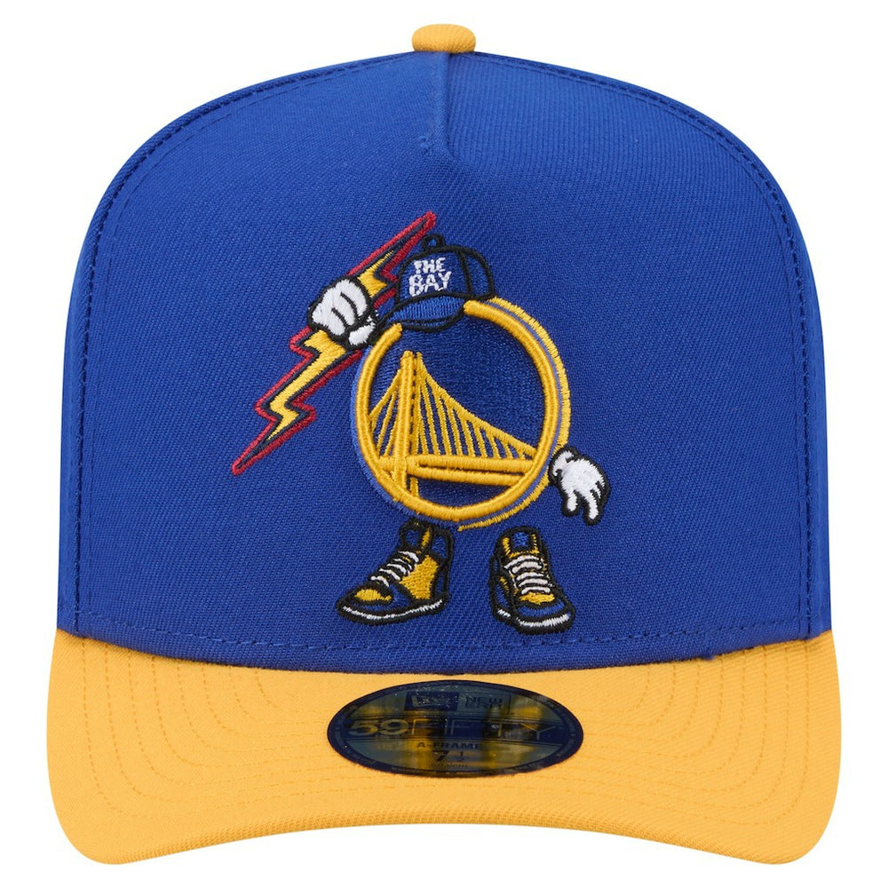 Golden State Warriors Injection Cartoon Logo A-Frame 59FIFTY Fitted Hat Royal