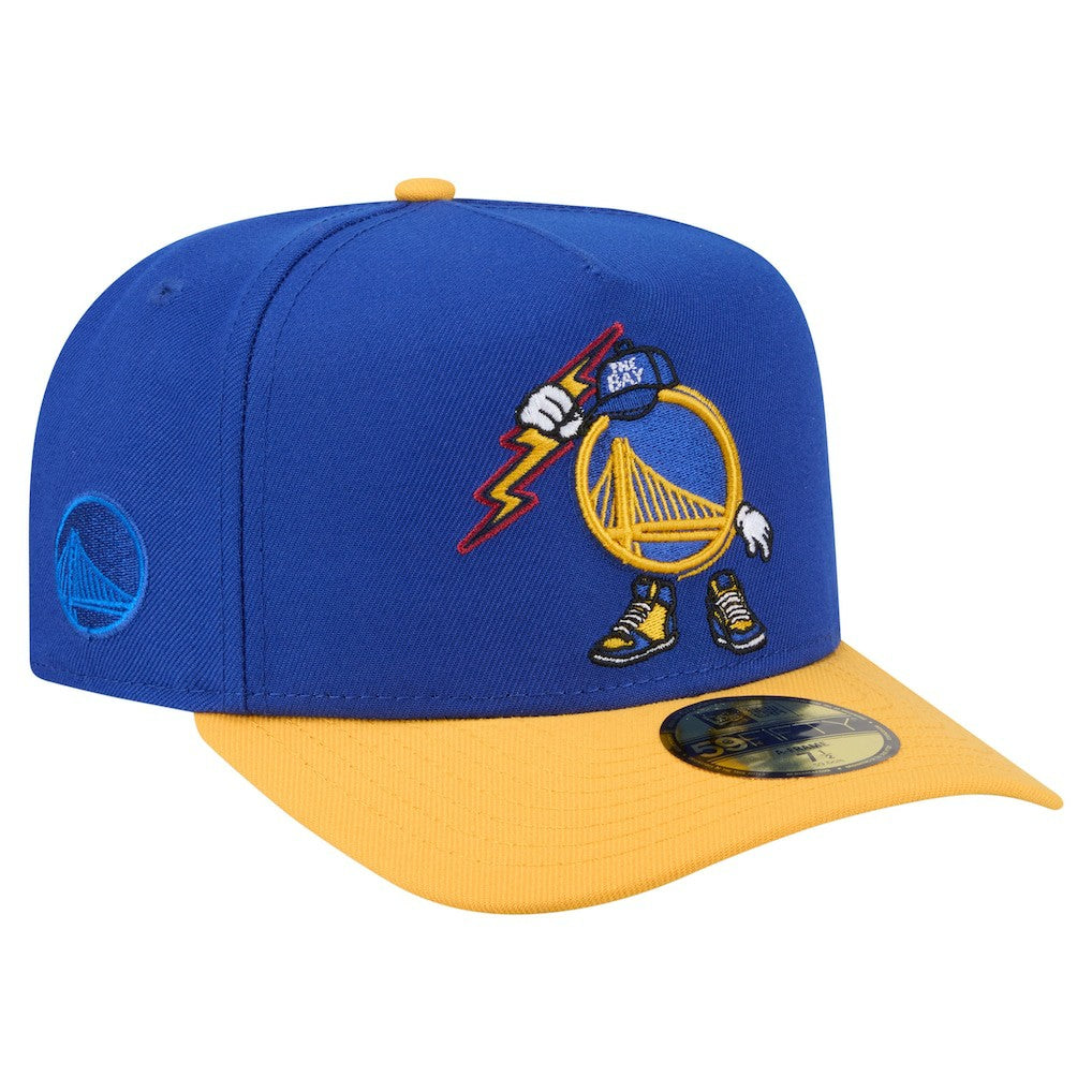 Golden State Warriors Injection Cartoon Logo A-Frame 59FIFTY Fitted Hat Royal