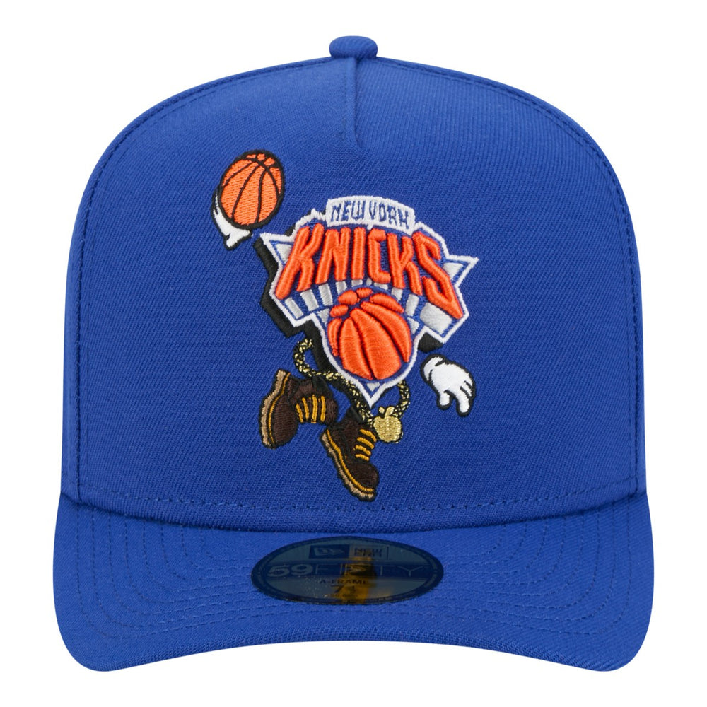 New York Knicks Injection Cartoon Logo A-Frame 59FIFTY Fitted Hat Blue